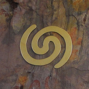 10 Deburred 24G Brass 1 3/8&quot; inch X 1 3/8&quot; DOUBLE SPIRAL Stamping Blanks