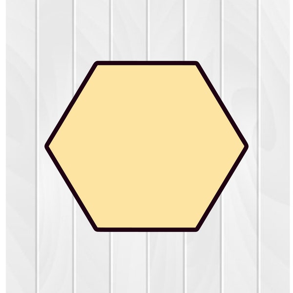 Cookie Cutter HEXAGON #1 2" 2.5" 3" 3.5" 4" 4.5" 5" 3D Printed PLA Food Shapes Fondant Honeycomb Beehive Honey Bee Geometric Hex Bee Hive