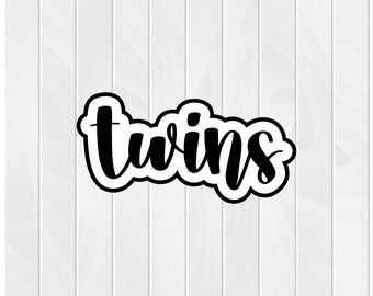 Cookie Cutter Stamp TWINS #1 2" 2.5" 3" 3.5" 4" 4.5" 5" 3D Printed  Outline PLA Text Baby Shower Multiples