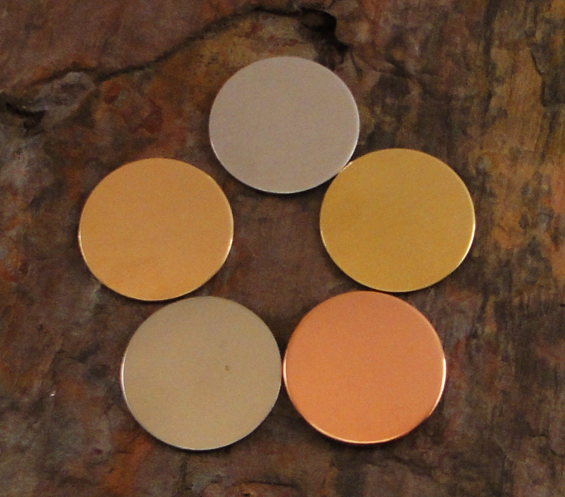 1 3/4 Inch Round Stamping Blanks, 2 or More Metal Discs, 18G Premium Copper  or 16G Aluminum, Ready to Ship 