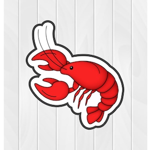 Cookie Cutter CRAWFISH #3 2&quot; 2.5&quot; 3&quot; 3.5&quot; 4&quot; 4.5&quot; 5&quot; 3D Printed PLA Food Shapes Fondant Food Shapes Lobster Mardi Gras Crawfish Boil