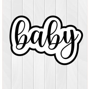 Cookie Cutter Stamp BABY 1 2 2.5 3 3.5 4 4.5 5 3D Printed Outline PLA Food Shapes Fondant Food Shapes Clay Cutter Text Baby Shower image 1