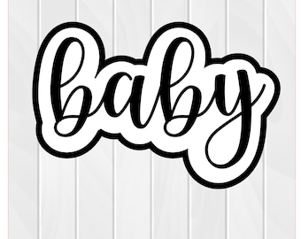 Cookie Cutter Stamp BABY #1 2" 2.5" 3" 3.5" 4" 4.5" 5" 3D Printed  Outline PLA Food Shapes Fondant Food Shapes Clay Cutter Text Baby Shower