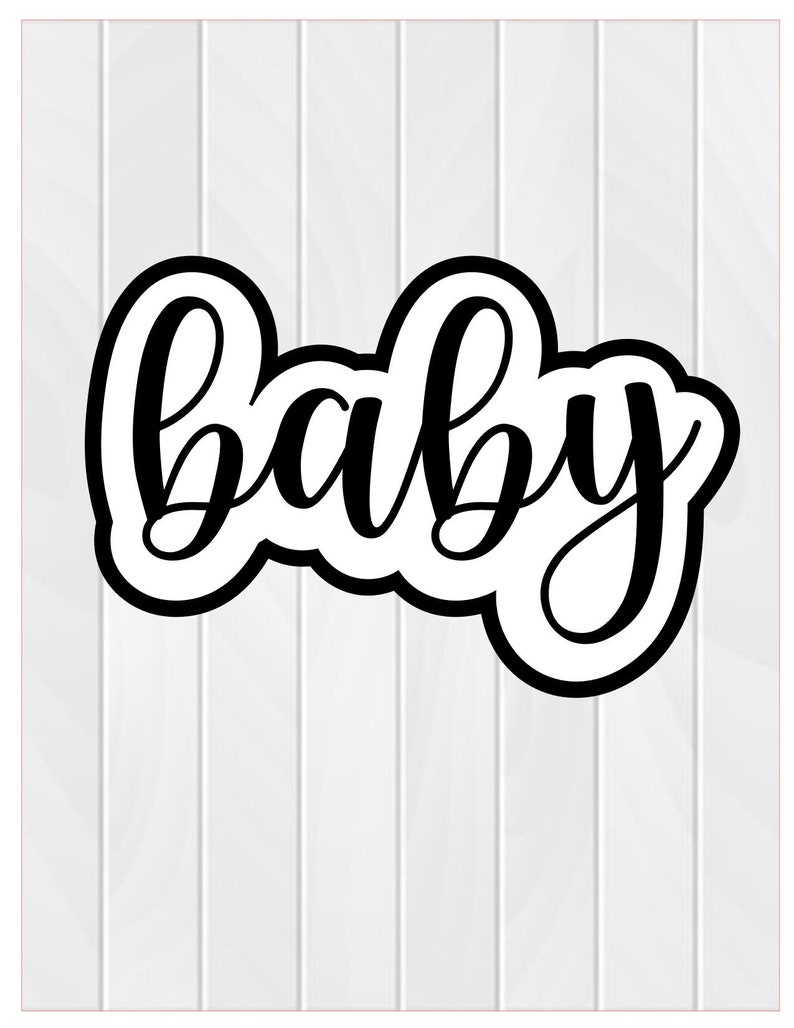 Cookie Cutter Stamp BABY 1 2 2.5 3 3.5 4 4.5 5 3D Printed Outline PLA Food Shapes Fondant Food Shapes Clay Cutter Text Baby Shower imagem 1