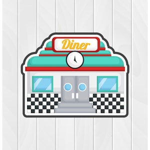 Cookie Cutter 50&#39;s DINER #1 2&quot; 2.5&quot; 3&quot; 3.5&quot; 4&quot; 4.5&quot; 5&quot; 3D Printed PLA Food Shapes Fondant Food Shapes Clay Cutters Sock Hop Retro Vintage