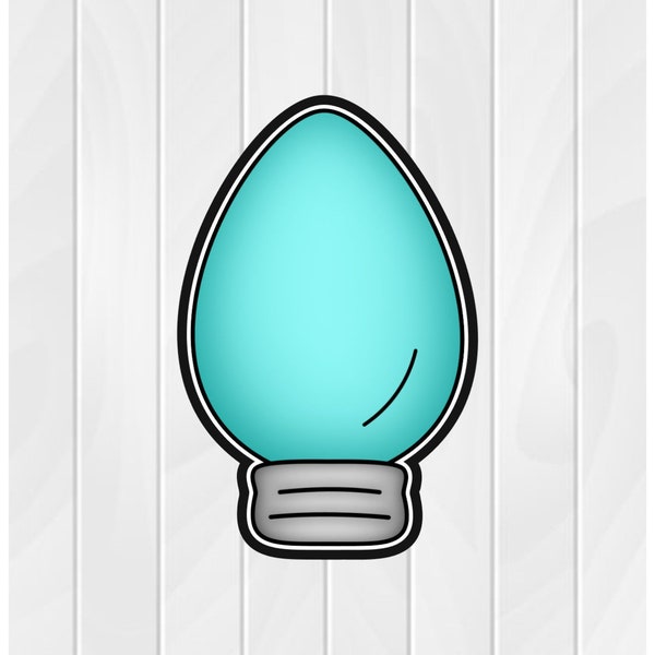 Cookie Cutter CHRISTMAS LIGHT #1 2" 2.5" 3" 3.5" 4" 4.5" 5" 3D Printed PLA Food Shapes Fondant Shapes Light Bulb Holiday Winter