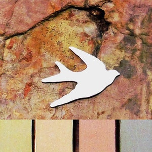 20 qty SWALLOW 1 1/4&quot; Stamping Blanks 18G 20G 24G Aluminum Brass Bronze Copper Deburred Enameling Bird Sparrow Jewelry Tumbled