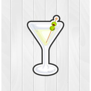 Cookie Cutter MARTINI #1 2&quot; 2.5&quot; 3&quot; 3.5&quot; 4&quot; 4.5&quot; 5&quot; 3D Printed PLA Food Shapes Fondant Food Shapes Clay Cutters Mixed Drink Cocktail