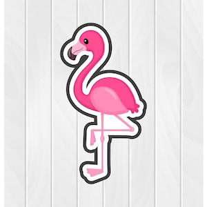 Cookie Cutter WONDERLAND FLAMINGO #1 2&quot; 2.5&quot; 3&quot; 3.5&quot; 4&quot; 4.5&quot;  5&quot; 3D Printed PLA Food Shapes Fondant Food Shapes Clay Cutter