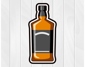 Cookie Cutter WHISKEY BOTTLE #1 2" 2.5" 3" 3.5" 4" 4.5" 5"  3D Printed PLA Food Shapes Fondant Food Clay Cutter Alcohol Liquor