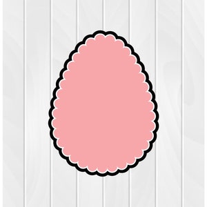Cookie Cutter SCALLOPED EGG #3 2&quot; 2.5&quot; 3&quot; 3.5&quot; 4&quot; 4.5&quot; 5&quot; 3D Printed PLA Food Shapes Fondant Easter Spring Scallop Oval