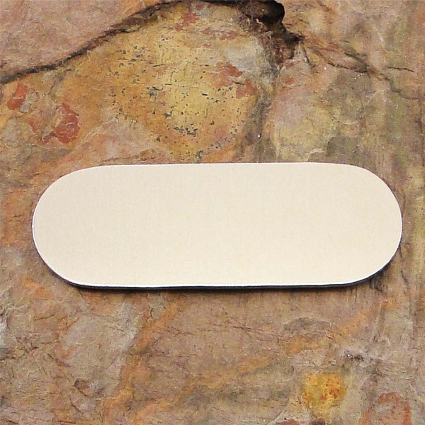 20 Deburred 2" FAT OVAL *Choose Your Metal* Aluminum Brass Bronze Copper Stamping Blanks  Geometric Name Id Tag Enameling