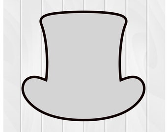 Cookie Cutter TOP HAT #1 2" 2.5" 3" 3.5" 4" 4.5" 5" 3D Printed PLA Food Shapes Fondant Mardi Gras Magician Magic Prom Wedding Costume Party