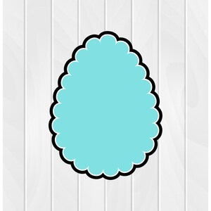 Cookie Cutter SCALLOPED EGG #2 2&quot; 2.5&quot; 3&quot; 3.5&quot; 4&quot; 4.5&quot; 5&quot; 3D Printed PLA Food Shapes Fondant Easter Spring Scallop Oval