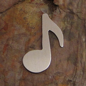5 Deburred 1 1/2&quot; MUSICAL NOTE *Choose Your Metal* Aluminum Brass Bronze Copper Stamping Blanks Stamping Blanks