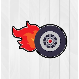 Cookie Cutter RACECAR TIRE #1 2&quot; 2.5&quot; 3&quot; 3.5&quot; 4&quot; 4.5&quot; 5&quot; 3D Printed PLA Race Car Hot Rod Race Day Dirt Track Flame Flaming Fire