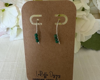 Turquoise Ear Threaders, Modern Minimalist Earrings, Everyday Earrings, 14K Gold Filled or Silver, Turquoise Earrings, Birthday Gift for Her
