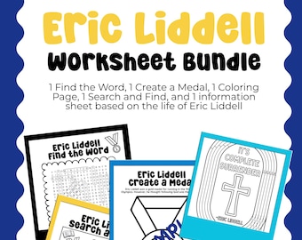 Eric Liddell - Activity Sheet Bundle - Digital Download - Missionary to China