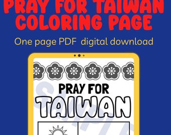 Pray for Taiwan Coloring Page - Digital File - Formosa