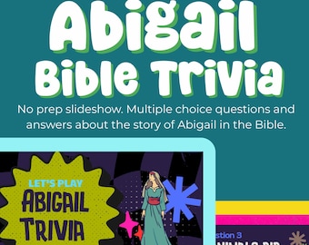 Abigail Bible Story Trivia Game - No Prep - Game with answers