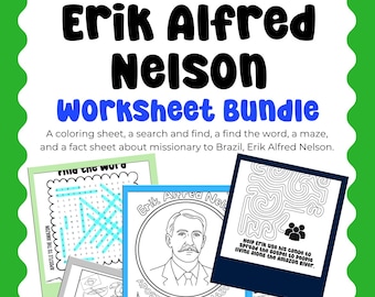 Erik Alfred Nelson Worksheet Bundle - Missionary to Brazil - Digital Download