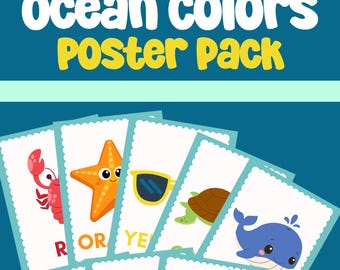 Retro Ocean Color Posters - Digital Download