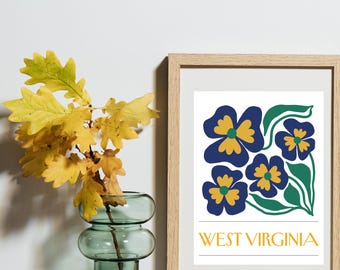 WEST VIRGINIA - Retro Floral State Collection