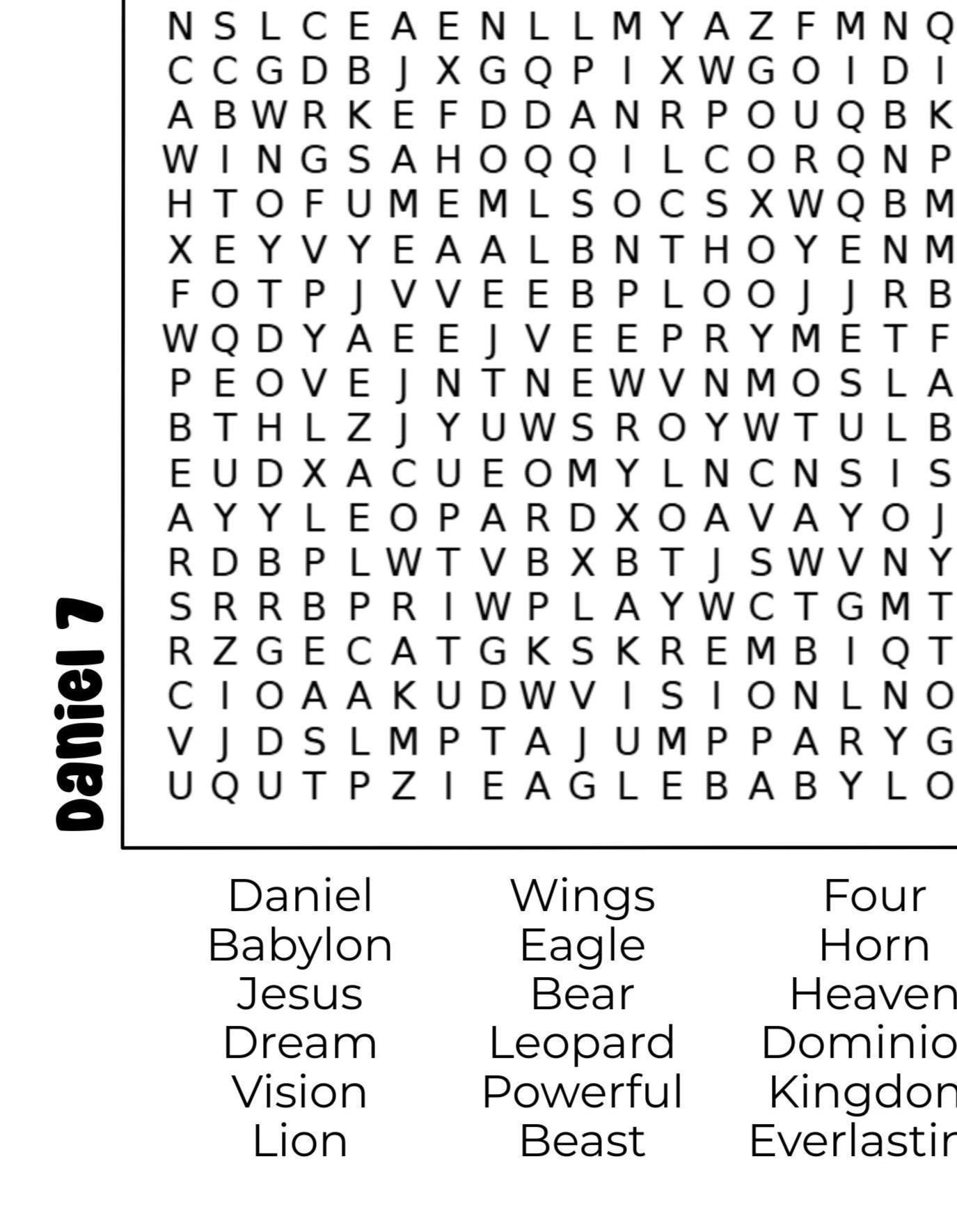 Daniel 7 - Daniel's Vision - Activity Sheet Bundle - Digital Download ...