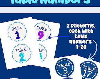 Classroom Table Numbers - Digital Download