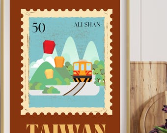 Taiwan Wall Art - Ali Shan Mountain and Railway - Digital Download