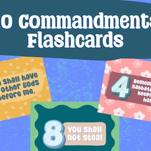 10 Commandments Flashcards - Cute Retro Pattern Design