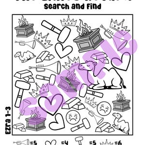 The Exiles Return - Ezra 1-3 - Search and Find Activity Sheet - Digital Download image 2