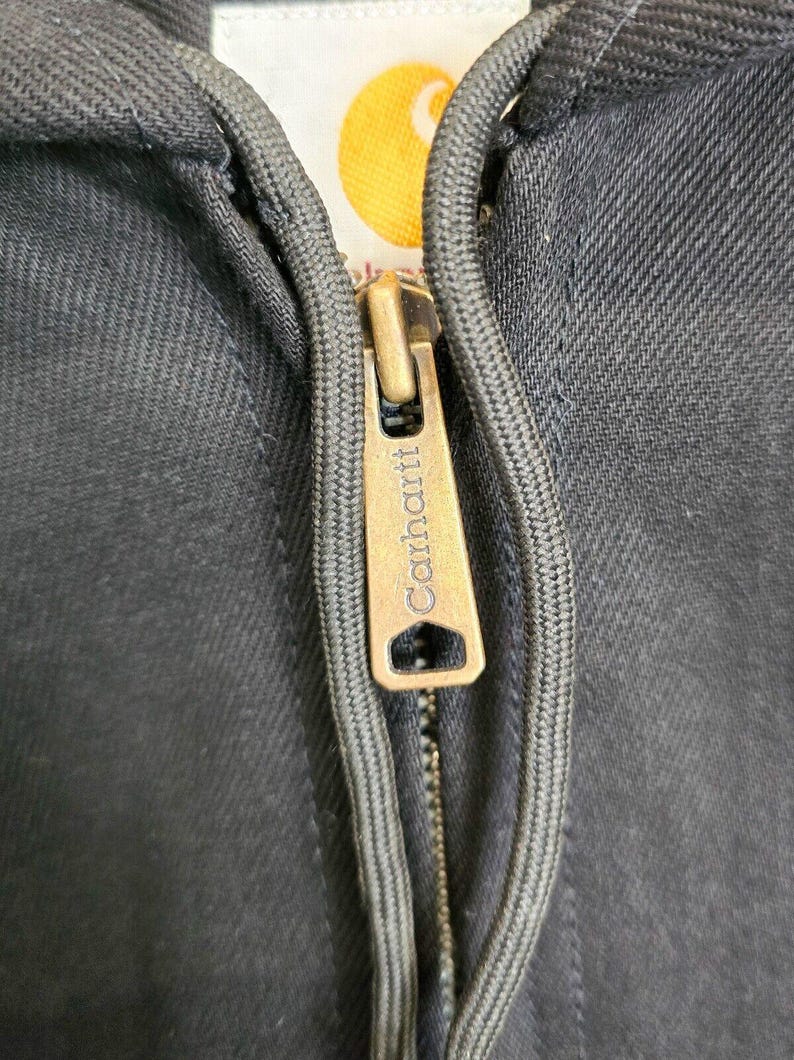 Carhartt Reworked Jacket Men's Medium Black Long Sleeve Hooded Full Zip image 4