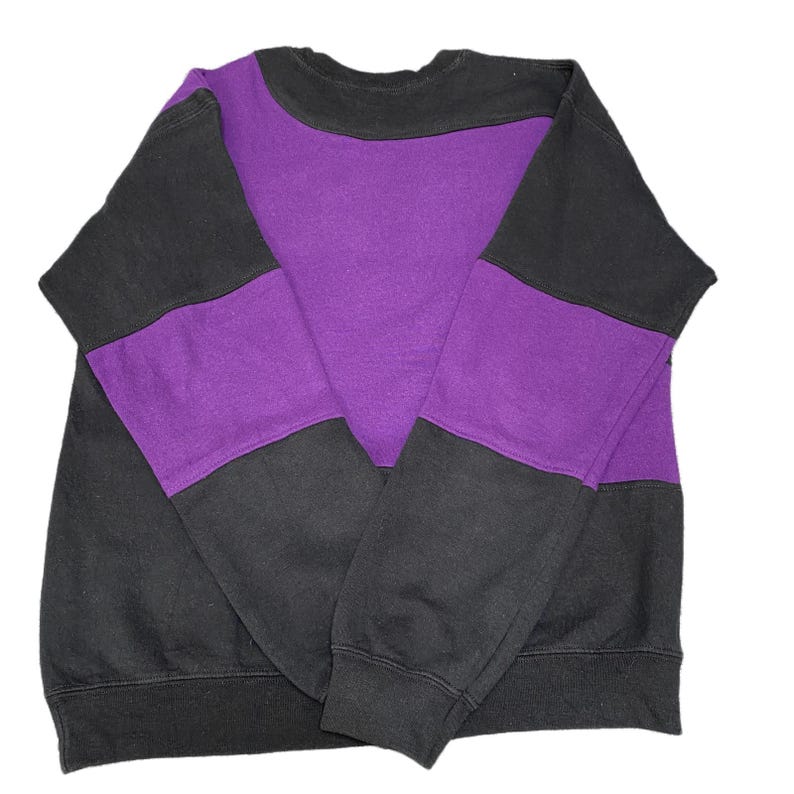 Sudadera Nike Reworked para hombre (talla M), color negro y morado, con logotipo bordado, vintage, años 2000 imagen 3