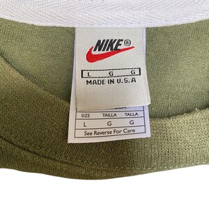 Nike Reworked Sweatshirt Men L Green Black Embroidered Spellout Logo Vintage Y2K image 4