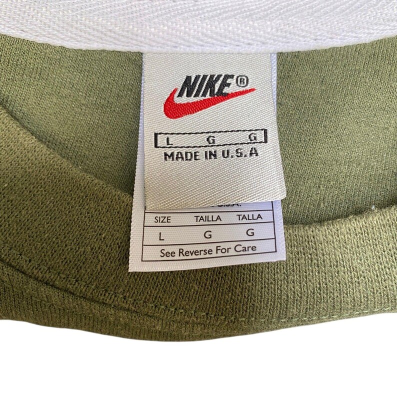 Nike Reworked Sweatshirt Men L Green Black Embroidered Spellout Logo Vintage Y2K image 4