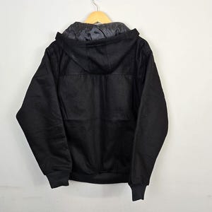 Carhartt Reworked Jacket Men's Medium Black Long Sleeve Hooded Full Zip image 3