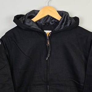 Carhartt Reworked Jacket Men's Medium Black Long Sleeve Hooded Full Zip image 2