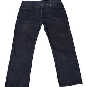 Levi&#39;s Jeans Men 41W 30L Black Denim Dark Wash Relaxed Fit Straight Leg 5 Pocket