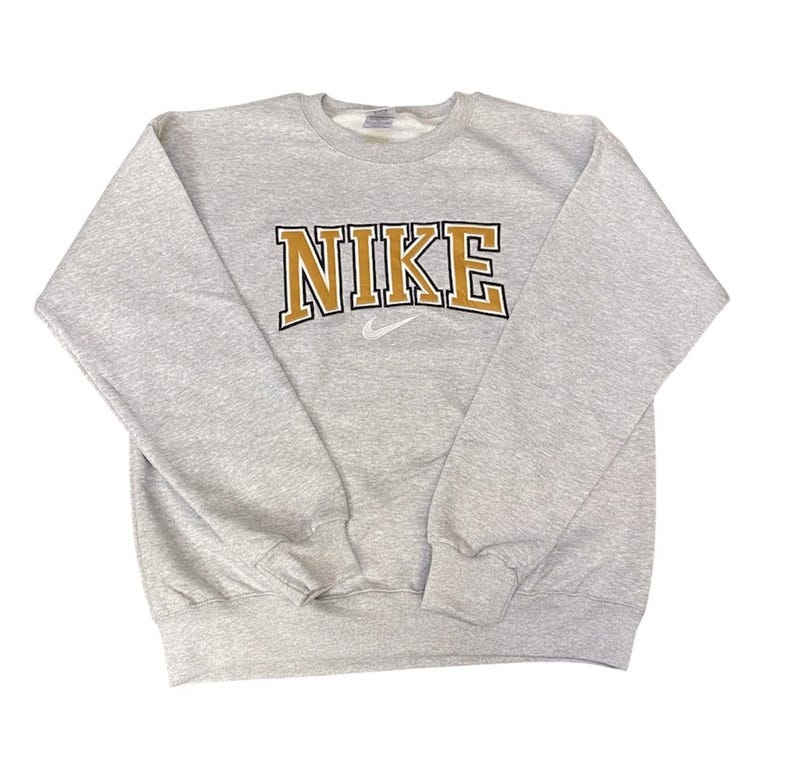Felpe rielaborate Nike Uomo S M L XL Grigio Verde immagine 4