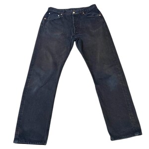 Levi's Jeans Mens 32W 30L Black Denim Red Tab Dark Wash Relaxed Fit Straight Leg