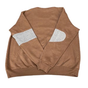 Sudadera Nike Reworked para hombre, talla L, gris, marrón, con logotipo bordado, estilo vintage Y2K imagen 3