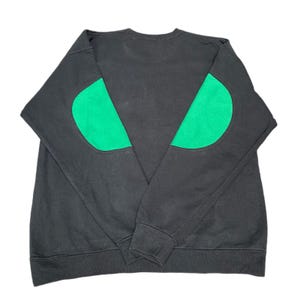 Nike Reworked Sweatshirt Men L Black Green Embroidered Spellout Logo Vintage Y2K image 3