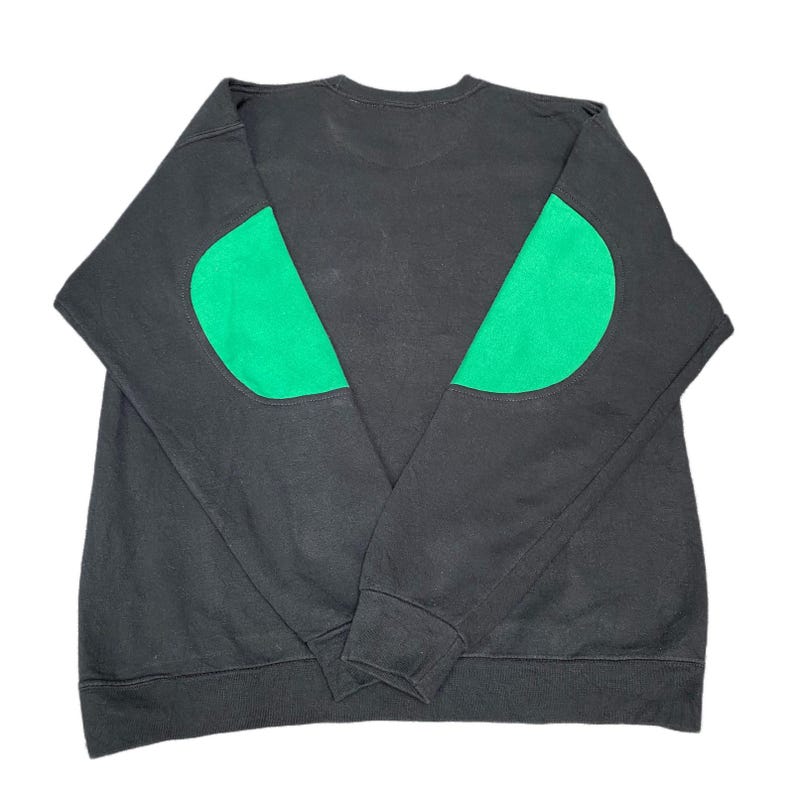 Nike Reworked Sweatshirt Men L Black Green Embroidered Spellout Logo Vintage Y2K image 3