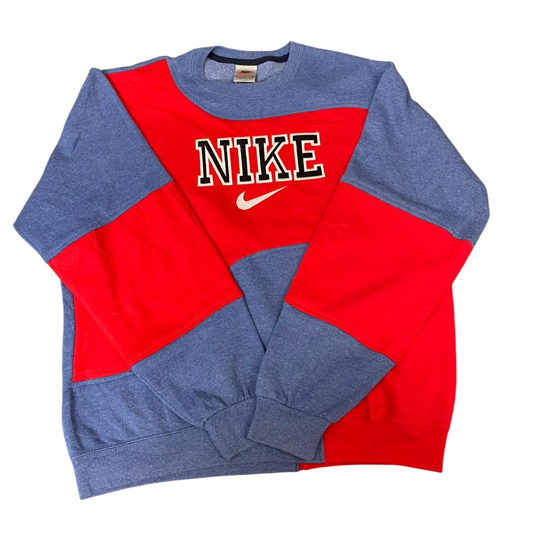 red and blue nike jumper