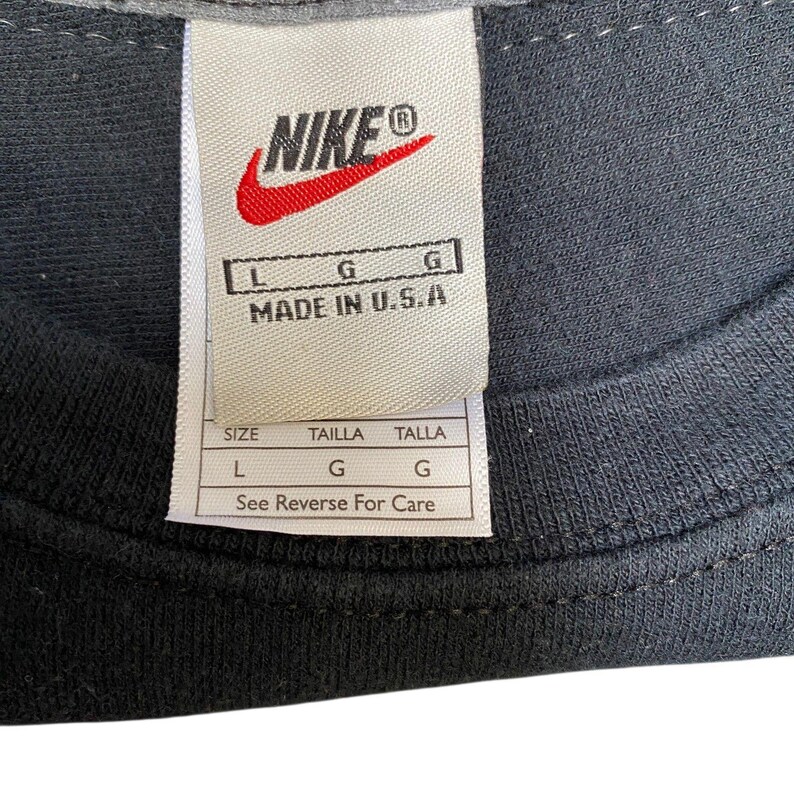 Nike Reworked Sweatshirt Men L Black Green Embroidered Spellout Logo Vintage Y2K image 4