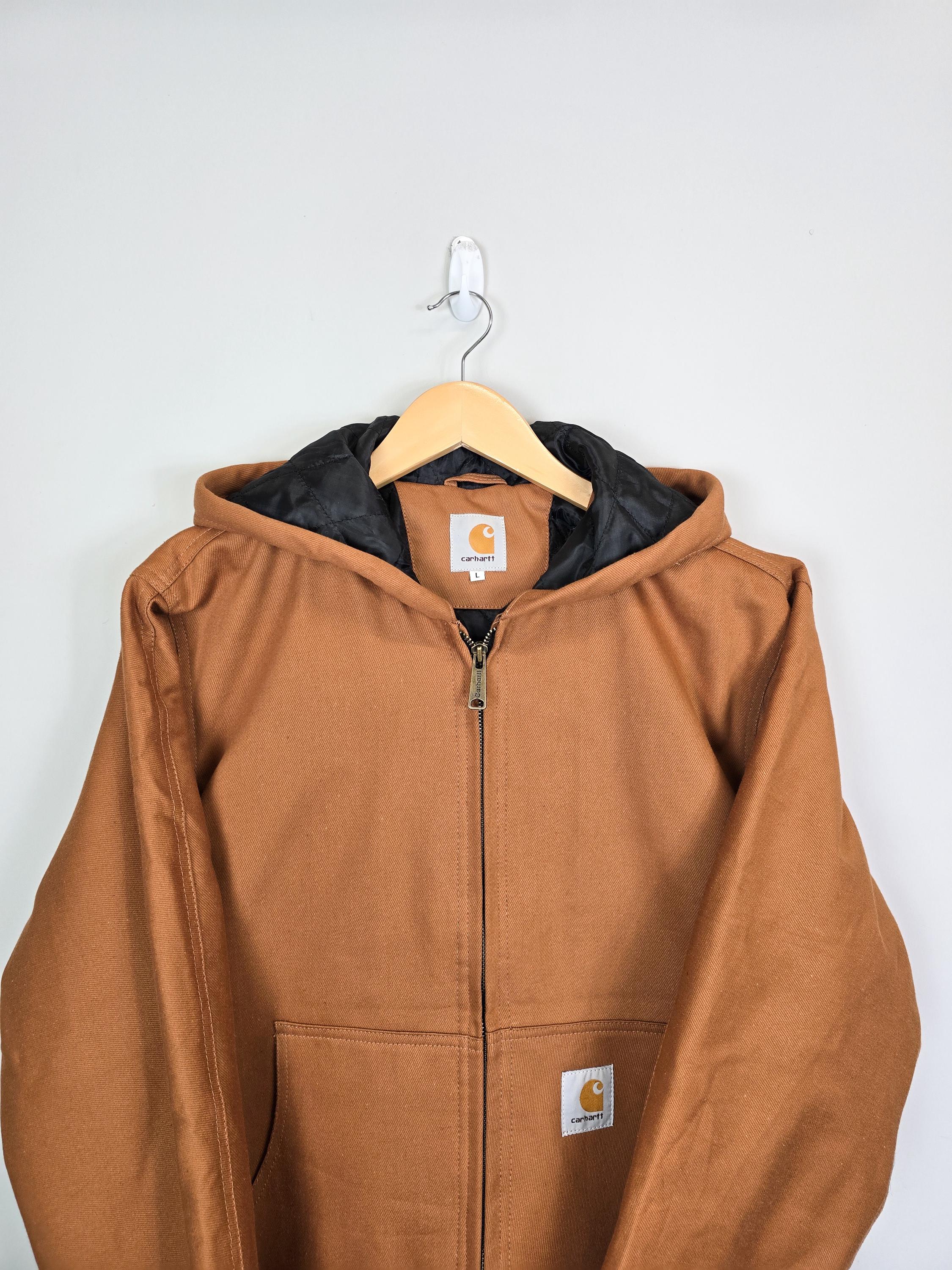 Carhartt Reworked Jacket Men's Large Brown Long Sleeve Hooded Full