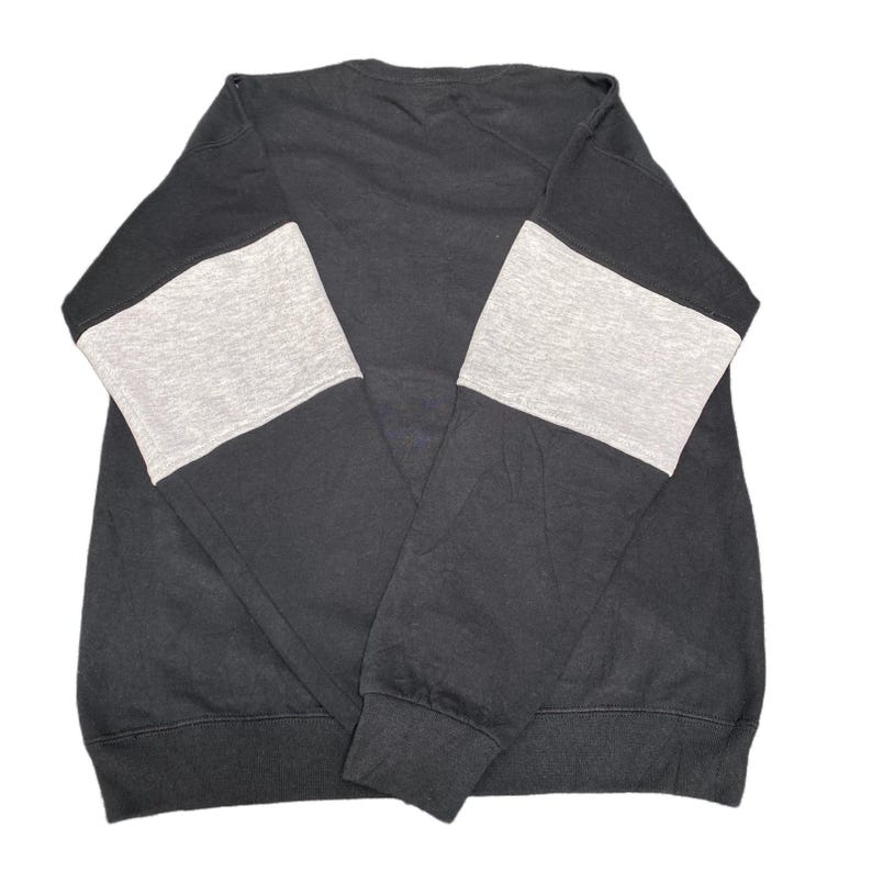 Sudadera Nike Reworked para hombre (talla M), negra y gris, con el logotipo bordado Spellout vintage Y2K imagen 3