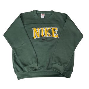 Felpe rielaborate Nike Uomo S M L XL Grigio Verde immagine 5