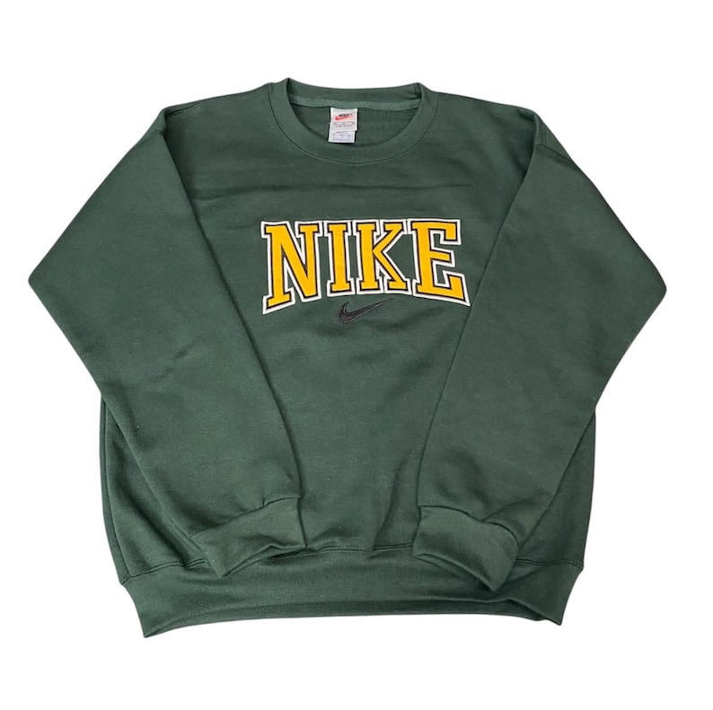 Felpe rielaborate Nike Uomo S M L XL Grigio Verde immagine 5